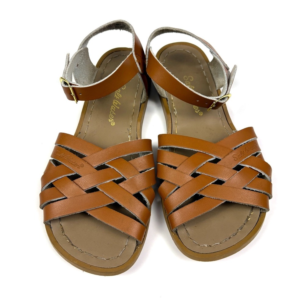 Hoy Salt Water Retro Sandals Youth Sz 3 Tan Leather Fisherman